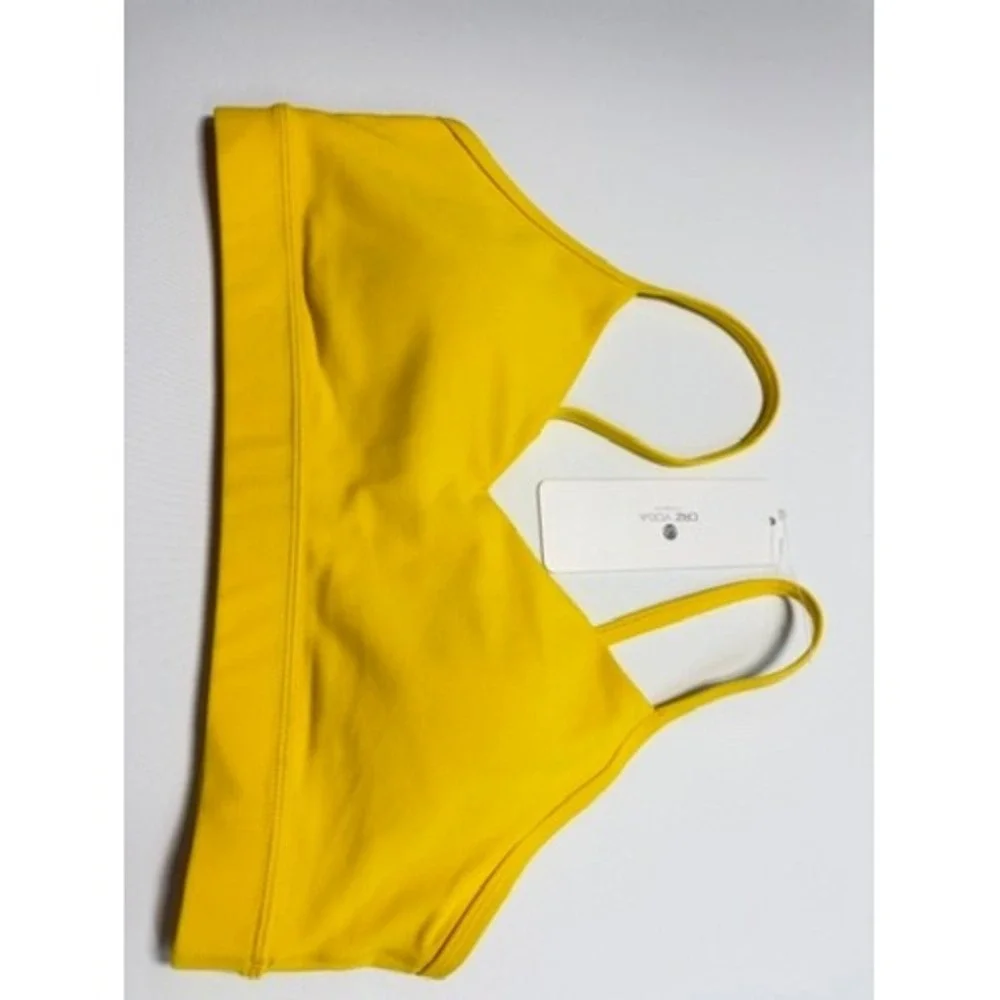 CRZ YOGA Butterluxe Yoga Sports Bra High Visibility Yellow Size M 8/10 NWT